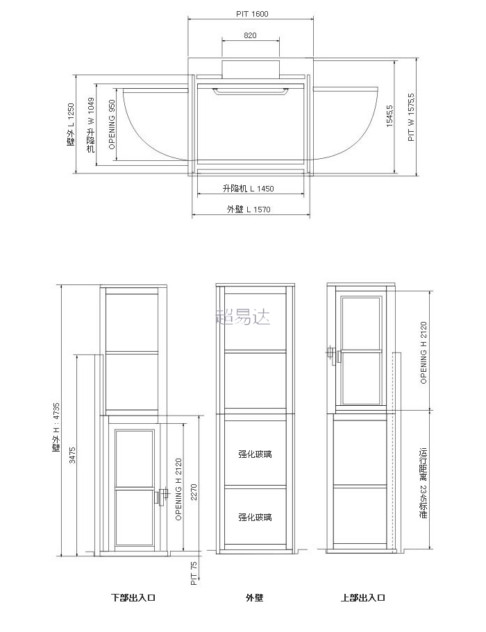 井道升降平台示意图